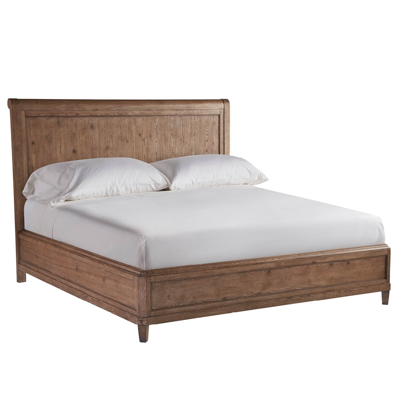 Maklaine Contemporary Accent Panel Wood Bed Queen in Brown Finish