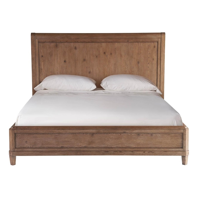 Maklaine Contemporary Accent Panel Wood Bed Queen in Brown Finish