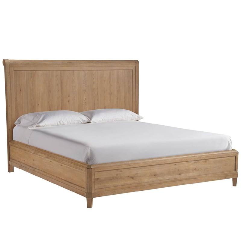 Maklaine Contemporary Accent Panel Wood Bed King in Tan Finish