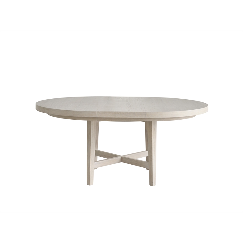 Maklaine Contemporary Accent Wood Round Dining Table in Gray