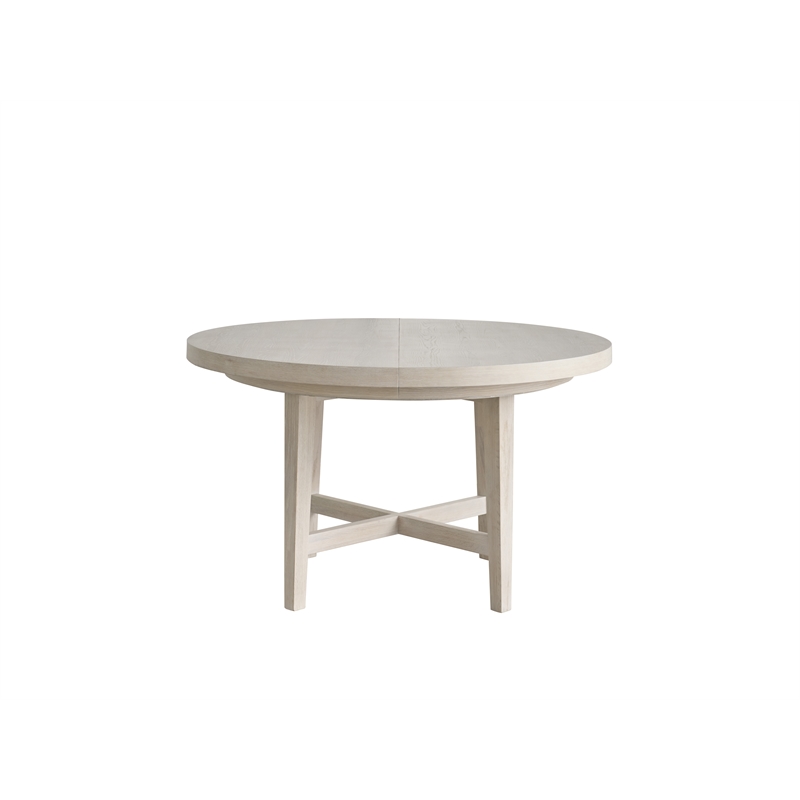 Maklaine Contemporary Accent Wood Round Dining Table in Gray