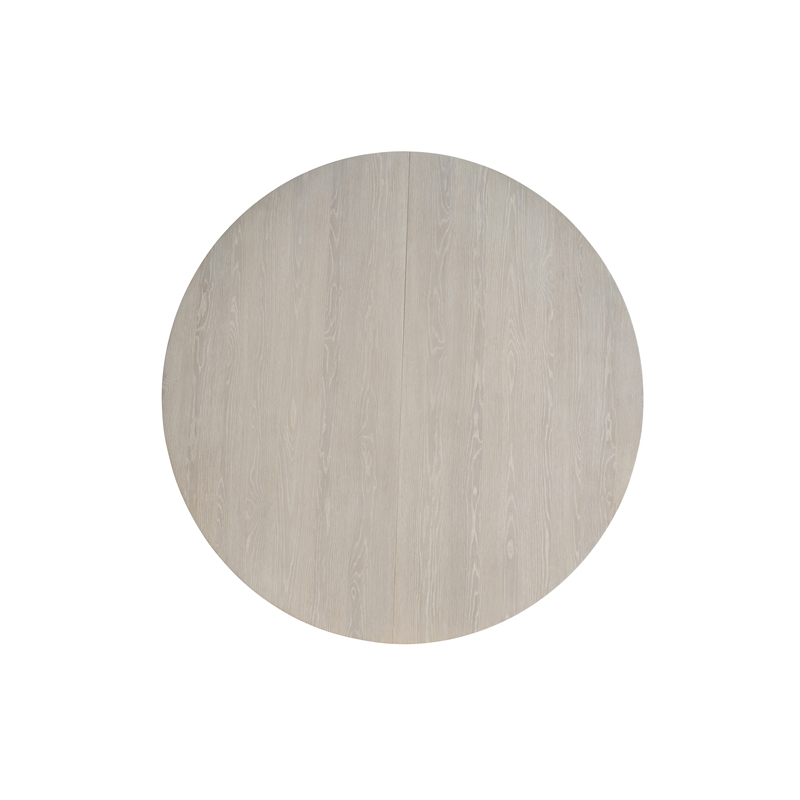Maklaine Contemporary Accent Wood Round Dining Table in Gray