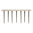 Maklaine Contemporary Accent Metal Console Table in Gray Finish