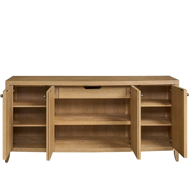Maklaine Modern / Contemporary Accent Wood Credenza in Tan Finish
