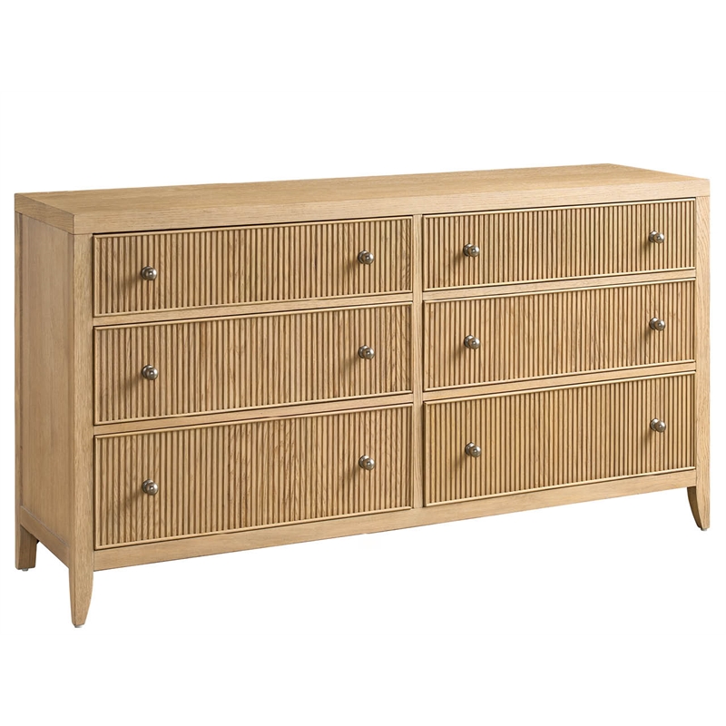 Maklaine Modern / Contemporary Accent Wood Dresser in Tan Finish