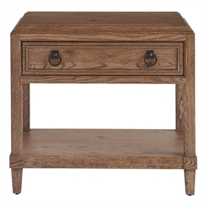 Maklaine Contemporary Accent Wood 1-Drawer Nightstand in Brown