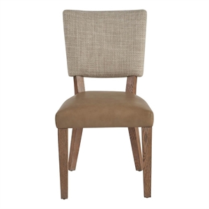 Maklaine Contemporary Accent Wood Side Chair (Set of 2) in Brown