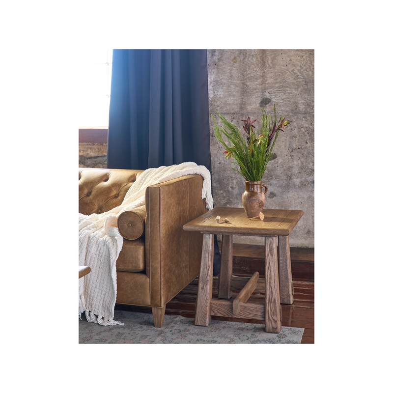 Maklaine Contemporary Accent Wood Rectangular End Table in Brown