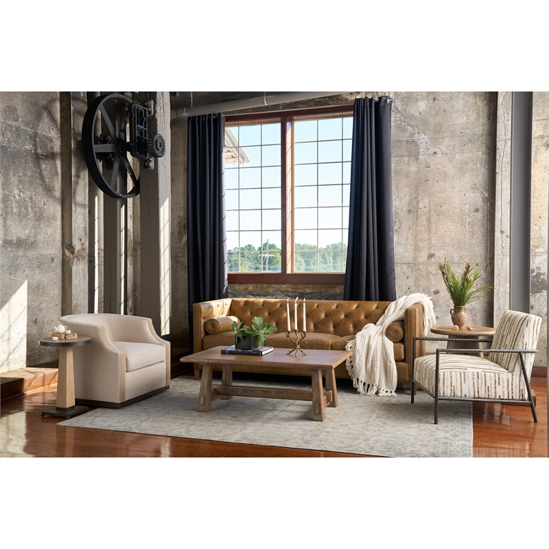 Maklaine Contemporary Accent Wood Rectangular Cocktail Table in Brown