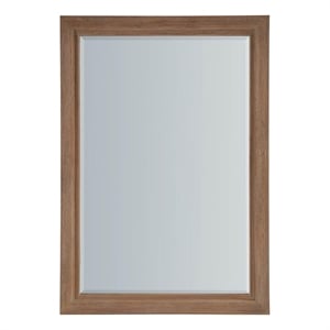 Maklaine Modern / Contemporary Accent Wood Mirror in Tan Finish