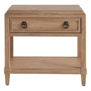 Maklaine Contemporary Accent Wood 1-Drawer Nightstand in Tan