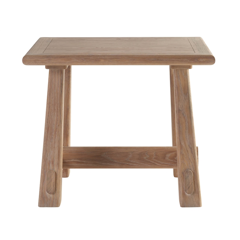 Maklaine Contemporary Accent Wood Rectangular End Table in Tan