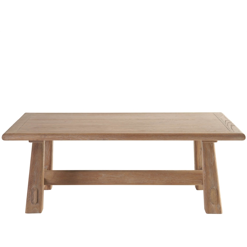 maklaine contemporary accent wood rectangular cocktail table in tan
