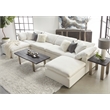Maklaine Modern Transitional Sky Fabric Modular Ottoman in White