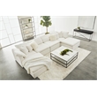 Maklaine Modern Transitional Sky Fabric Modular Ottoman in White