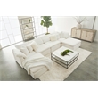 Maklaine Modern Transitional Sky Fabric Modular Ottoman in White