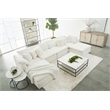 Maklaine Modern Transitional Sky Fabric Modular Ottoman in White