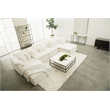 Maklaine Modern Transitional Sky Fabric Modular Ottoman in White