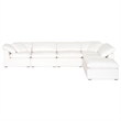 Maklaine Modern Transitional Sky Fabric Modular Ottoman in White