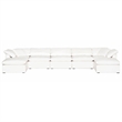 Maklaine Modern Transitional Sky Fabric Modular Ottoman in White