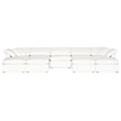 Maklaine Modern Transitional Sky Fabric Modular Ottoman in White
