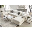 Maklaine Modern Transitional Sky Fabric Modular Ottoman in White