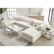 Maklaine Modern Transitional Sky Fabric Modular Ottoman in White