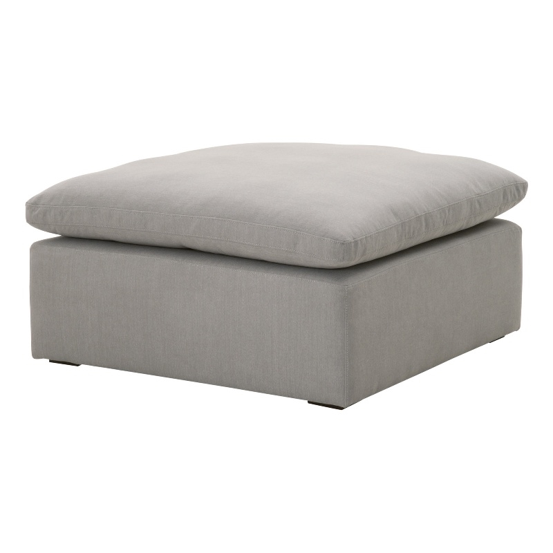 Maklaine Modern Transitional Sky Fabric Modular Ottoman in Gray