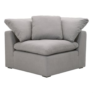Maklaine Modern Transitional Sky Fabric Corner Chair in Gray