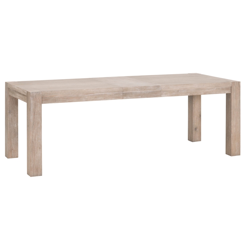 Maklaine Modern Transitional Wood Dining Table in Gray Finish
