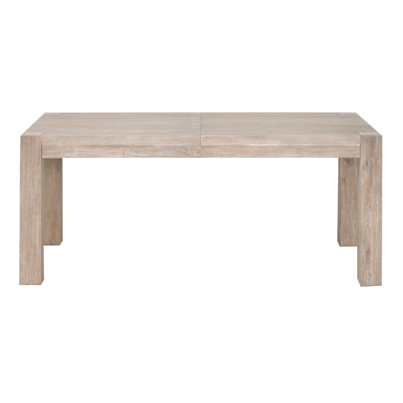 Maklaine Modern Transitional Wood Dining Table in Gray Finish