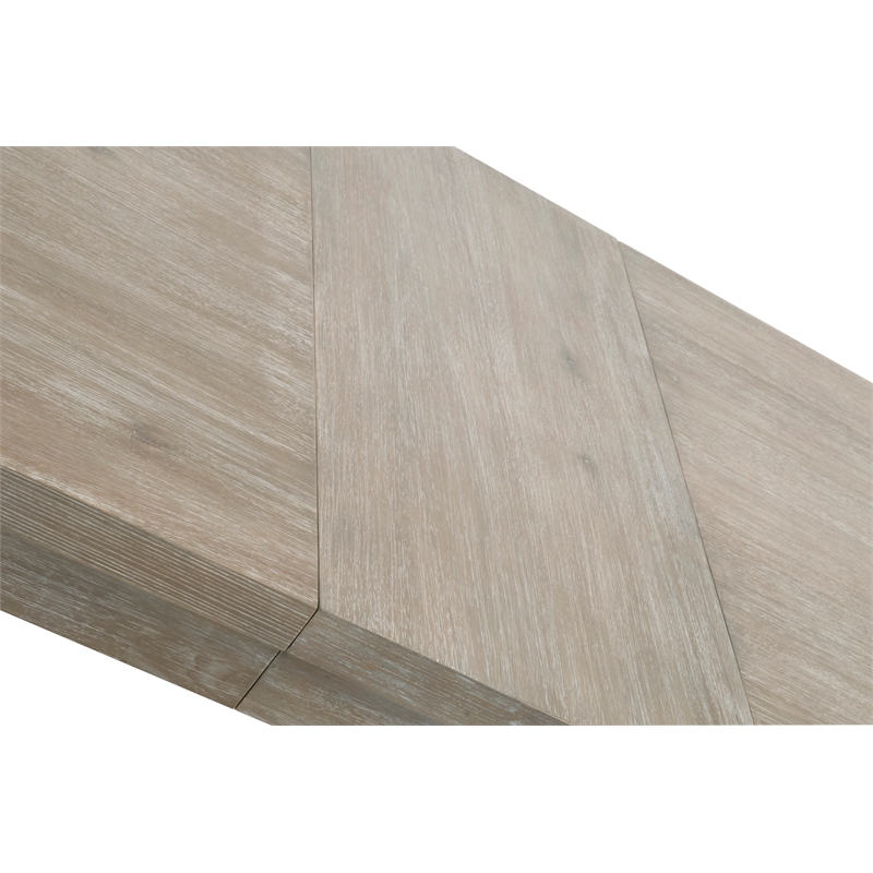 Maklaine Modern Transitional Wood Dining Table in Gray Finish