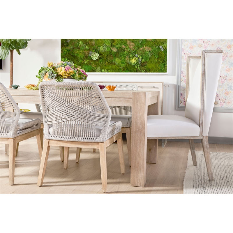 Maklaine Modern Transitional Wood Dining Table in Gray Finish