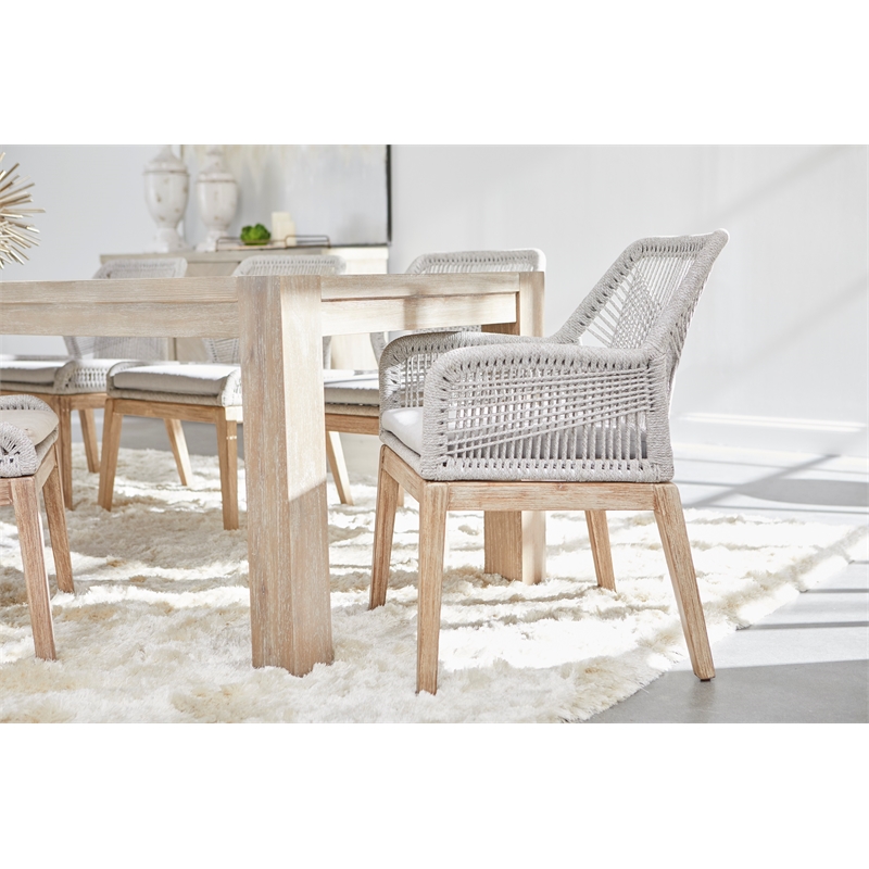 Maklaine Modern Transitional Wood Dining Table in Gray Finish