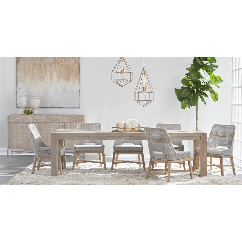 Maklaine Modern Transitional Wood Dining Table in Gray Finish
