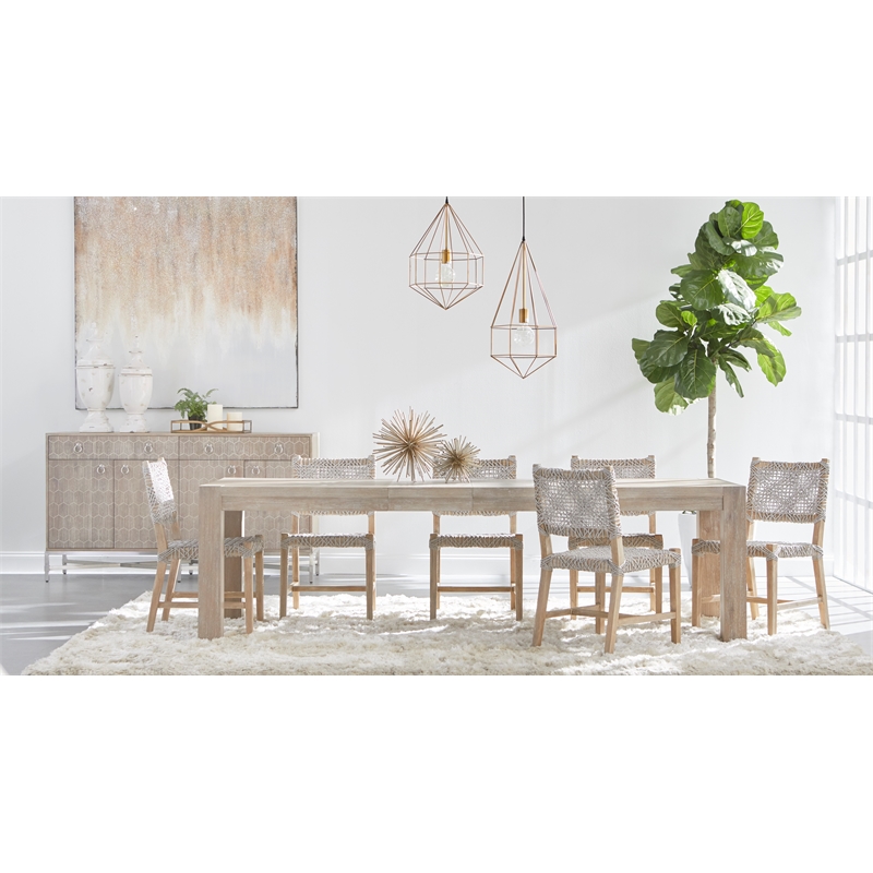 Maklaine Modern Transitional Wood Dining Table in Gray Finish