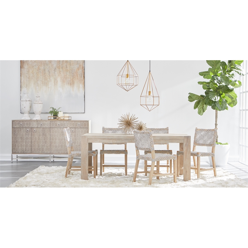 Maklaine Modern Transitional Wood Dining Table in Gray Finish