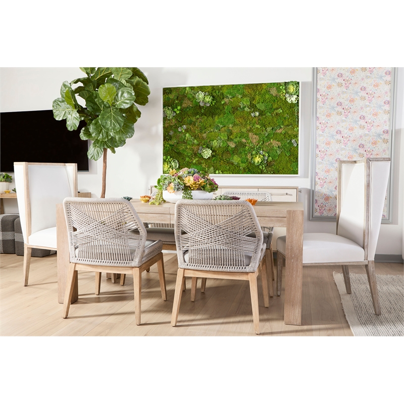 Maklaine Modern Transitional Wood Dining Table in Gray Finish