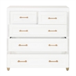Maklaine Modern Transitional 5-Drawer Wood High Chest in White