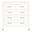Maklaine Modern Transitional 5-Drawer Wood High Chest in White