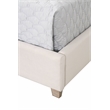 Maklaine Contemporary Transitional Velvet Queen Bed in Cream