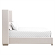 Maklaine Contemporary Transitional Velvet Cal King Bed in Cream