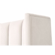 Maklaine Contemporary Transitional Velvet Cal King Bed in Cream