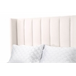 Maklaine Contemporary Transitional Velvet Cal King Bed in Cream