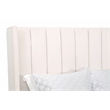 Maklaine Contemporary Transitional Velvet Cal King Bed in Cream