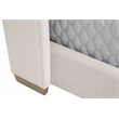 Maklaine Contemporary Transitional Velvet Cal King Bed in Cream