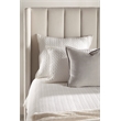 Maklaine Contemporary Transitional Velvet Cal King Bed in Cream