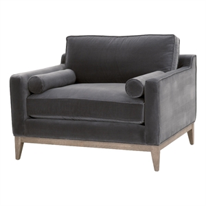 Maklaine Modern / Contemporary Fabric Sofa Chair in Gray Finish