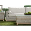Maklaine Transitional Tapestry Fabric Outdoor Coffee Table in Gray