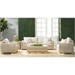 Maklaine Transitional Tapestry Fabric Outdoor Coffee Table in Gray
